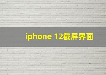 iphone 12截屏界面